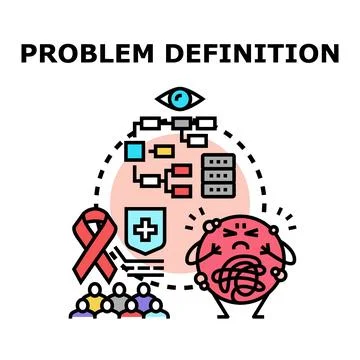 Identifying and defining a complex problem concept Stock Illustration