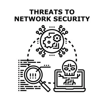 Identifying and managing cyber security threats to networks 스톡 일러스트