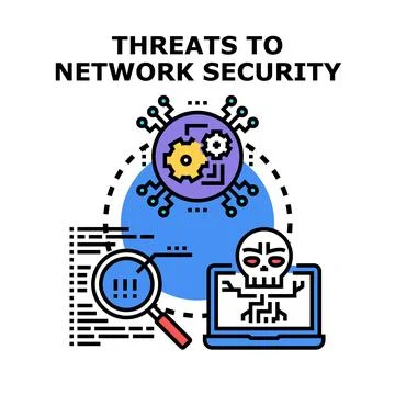 Identifying and managing cyber security threats to networks イラスト素材