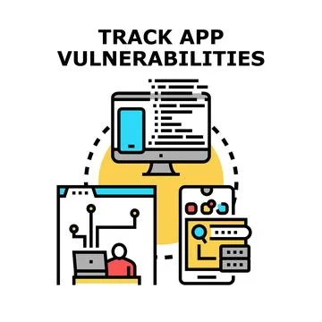 Identifying and tracking application vulnerabilities for cybersecurity Illustrazione stock