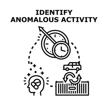 Identifying anomalous activity concept vector illustration Illustrazione stock