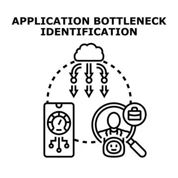 Identifying application performance bottlenecks and user experience 스톡 일러스트