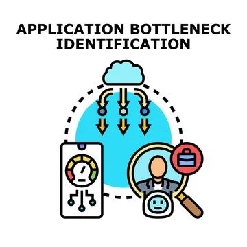 Identifying application performance bottlenecks and user experience Stock Illustration