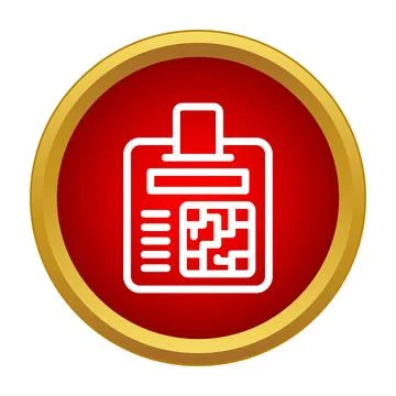 Identifying badge access card with qr code icon Stock Illustration