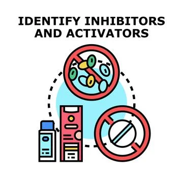 Identifying biologic inhibitors and activators in research Stock Illustration