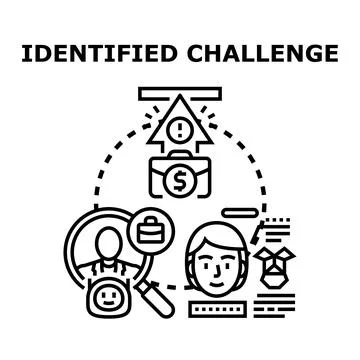 Identifying business challenges and finding strategic solutions Stock Illustration