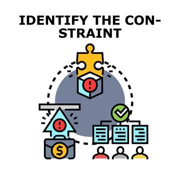 Identifying business constraint and problem solving process Stock Illustration