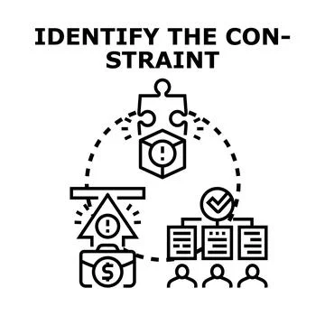 Identifying business constraint and problem solving process イラスト素材