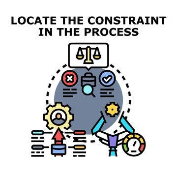 Identifying business process constraints and bottlenecks Stock Illustration