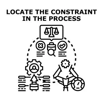 Identifying business process constraints and bottlenecks Stock Illustration