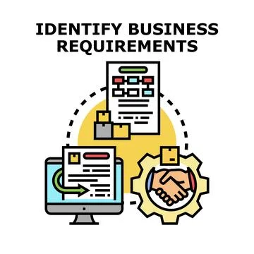 Identifying business requirements process for project development 스톡 일러스트