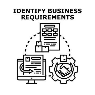 Identifying business requirements process for project development イラスト素材