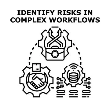 Identifying business risks in complex workflow processes Stock Illustration