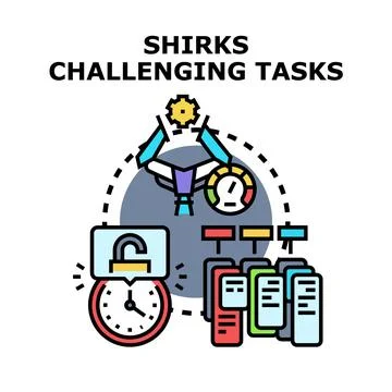 Identifying challenging project tasks and overcoming obstacles Stock Illustration