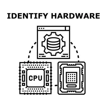 Identifying computer hardware components and system configuration イラスト素材