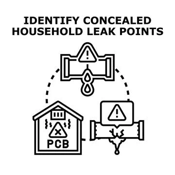 Identifying concealed household leak points vector illustration Ilustración de archivo