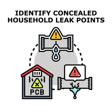 Identifying concealed household leak points vector illustration Stock Illustration