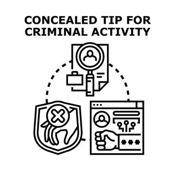 Identifying concealed tips for illegal digital activity Stock Illustration