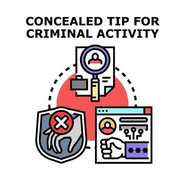 Identifying concealed tips for illegal digital activity Stock Illustration