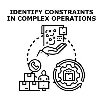 Identifying constraints in complex business operations planning Stock Illustration