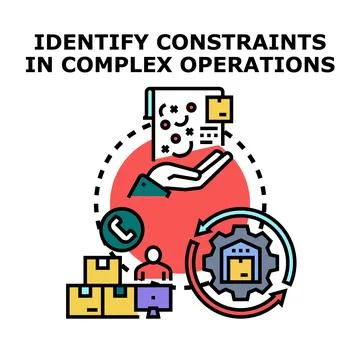 Identifying constraints in complex business operations planning Stock Illustration
