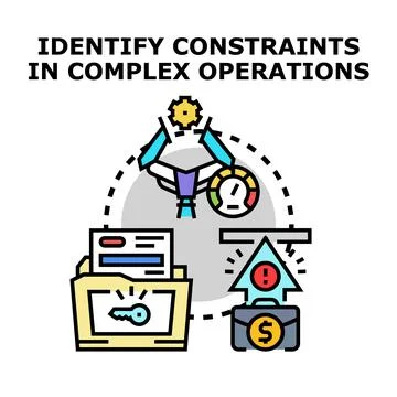 Identifying constraints in complex business operations Stock Illustration