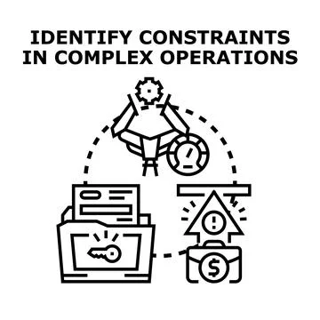Identifying constraints in complex business operations Stock Illustration