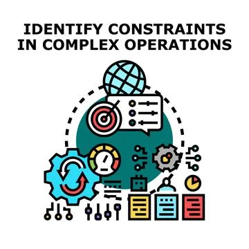 Identifying constraints in complex operations process Stock Illustration