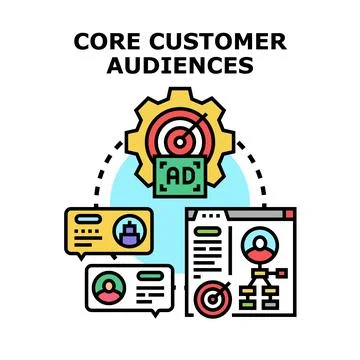 Identifying core customer audiences for effective targeted advertising Stock Illustration