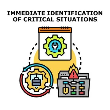 Identifying critical situations and solving business problems Stock Illustration