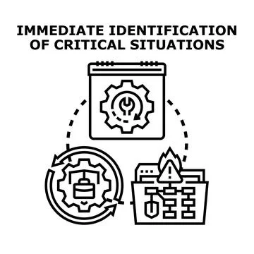 Identifying critical situations and solving business problems Illustrazione stock