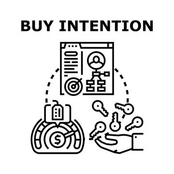 Identifying customer buy intention and purchase behavior Stock Illustration