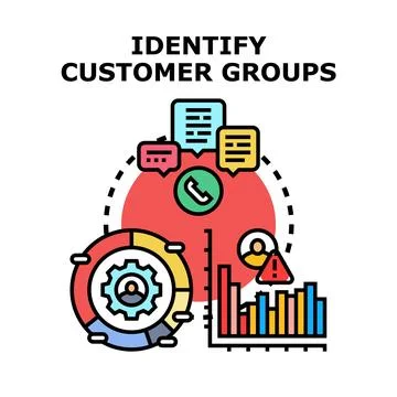 Identifying customer groups for market segmentation strategy Stock Illustration