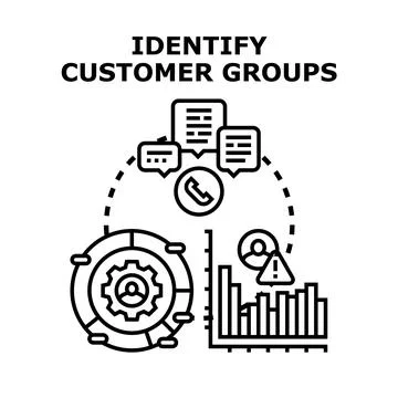 Identifying customer groups for market segmentation strategy Stock Illustration