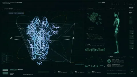 Identifying dangerous sars-cov-2 respiratory infection structure at laboratory Stock Footage 232726233