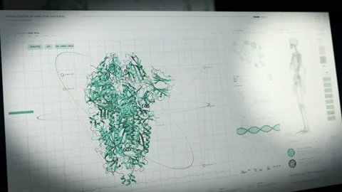 Identifying the dangerous Spike Protein Structure in the epidemic sars virus Stock Footage 168401531