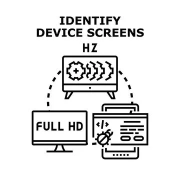 Identifying device screens and digital display parameters Stock Illustration