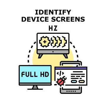 Identifying device screens and digital display parameters 스톡 일러스트