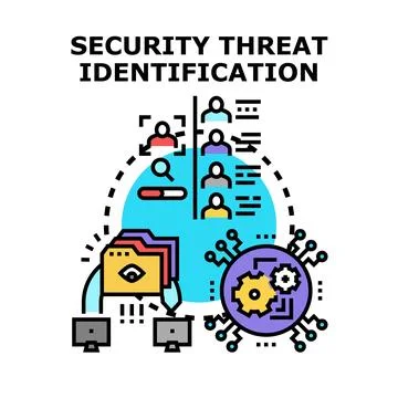 Identifying digital security threats and cyber risks Stock Illustration