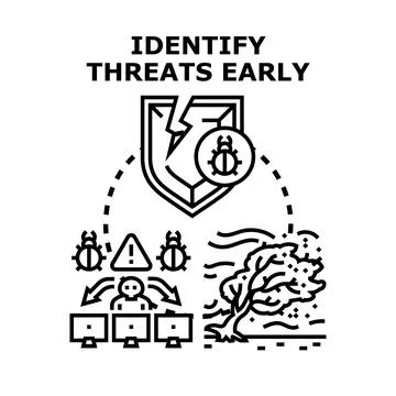 Identifying digital threats early for cyber security protection Stock Illustration
