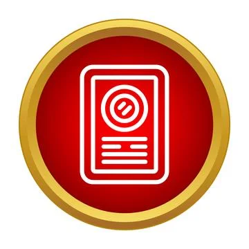 Identifying document icon inside red circle frame Stock Illustration