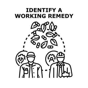 Identifying effective remedy for problem solving and development イラスト素材