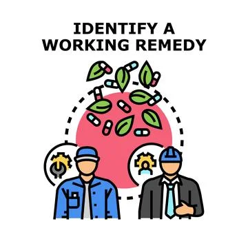 Identifying effective remedy for problem solving and development Stock Illustration