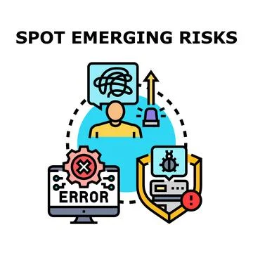 Identifying emerging risks, threat management, and problem solving concept Stockillustratie