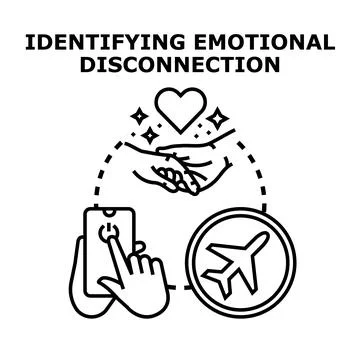 Identifying emotional disconnection with digital tech shutdown Stock Illustration