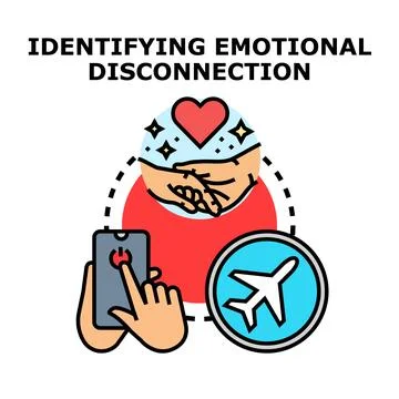 Identifying emotional disconnection with digital tech shutdown Stock Illustration