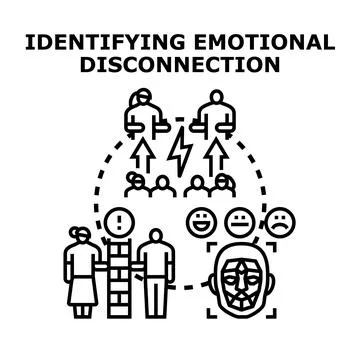 Identifying emotional disconnection problem during relationship therapy 스톡 일러스트