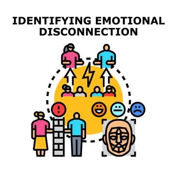 Identifying emotional disconnection problem during relationship therapy Stock Illustration