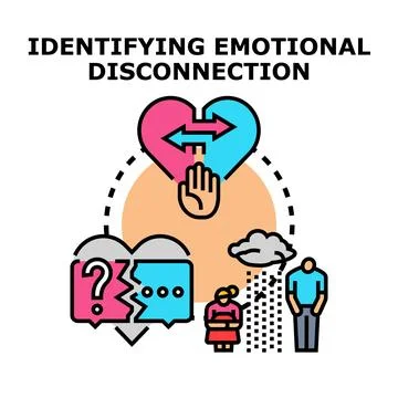 Identifying emotional disconnection problem vector concept Stock Illustration