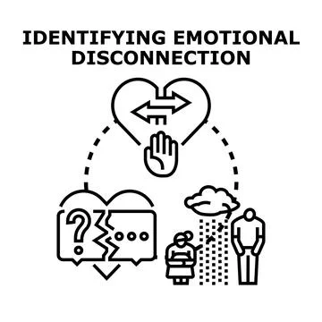 Identifying emotional disconnection problem vector concept Stock Illustration